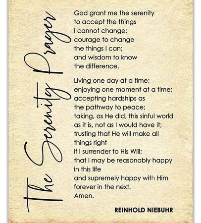 "The Serenity Prayer" Reinhold Niebuhr  - 8X10" PREMIUM SATIN PRINT