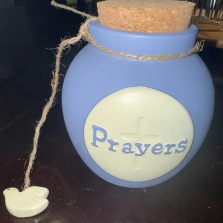 Prayer Request Jar w/Dove Attached - Cork Lid -