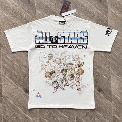 Mens HELL STUDIOS STAR GO TO HEAVEN printed style short sleeved T-shirt