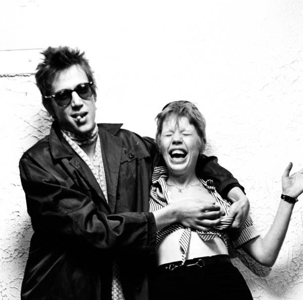 American musician author Richard Hell exposes Debbie Revenge Wheel- Old Photo