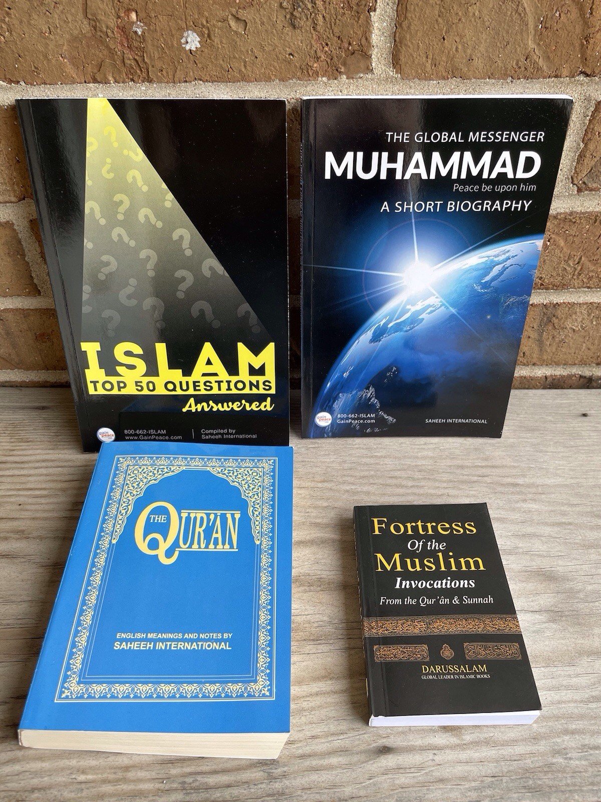 LOT OF 4 Brand New MUSLIM ISLAM Books Qur’an Muhammad Biography Invocations