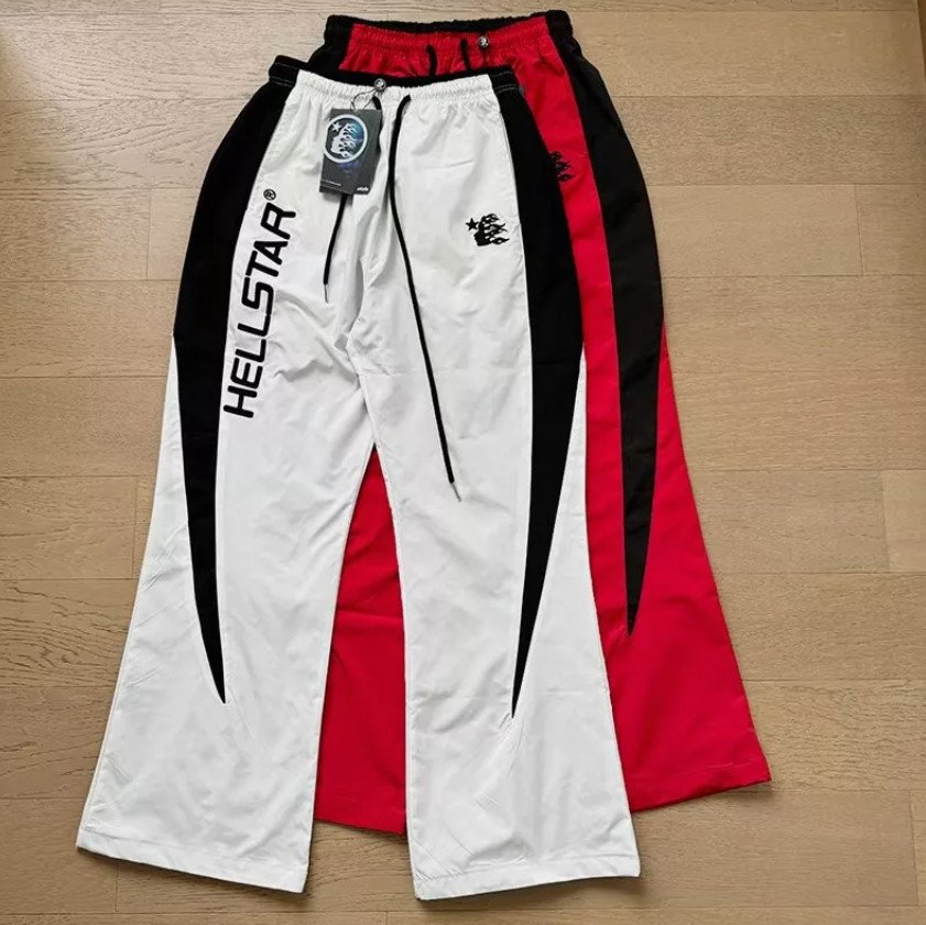 Hell Thriller star red and black color matching pants Men's casual pants 2 Color