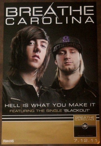 BREATHE CAROLINA Hell Is What You Make Of It Ltd Ed New RARE Tour Poster Display