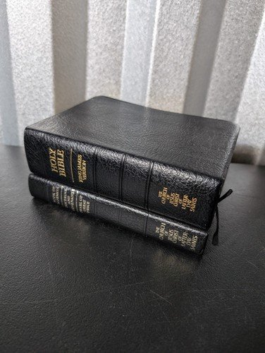 Black LDS Scripture Set Holy Bible Book Of Mormon D&C Standard Size 1979 1981