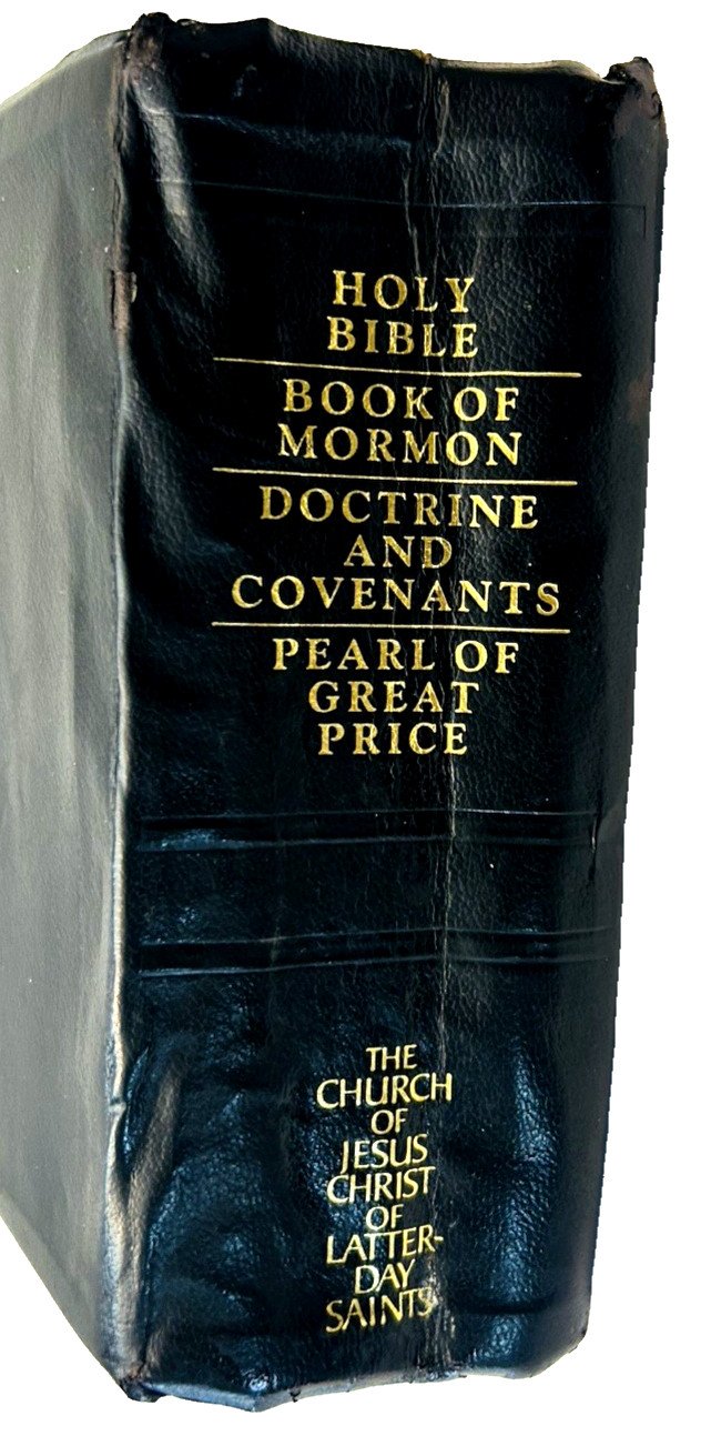 Vtg Holy Bible Book of Mormon Doctrine & Covenants Pearl of Great Price Leather