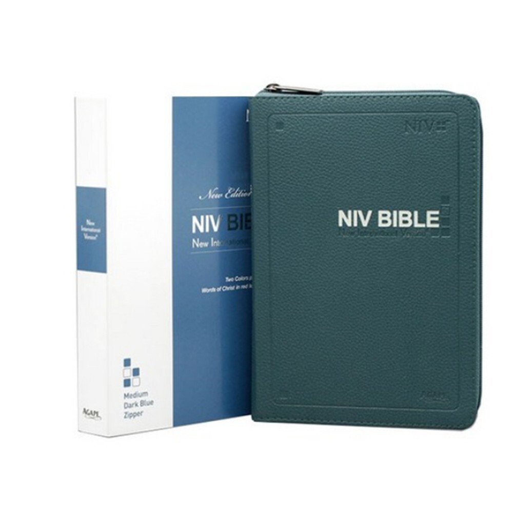 NIV Bible English Edition Dark Blue with Zipper – Compact, Portable, Durable