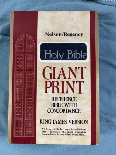 KJV Giant Print Reference Bible 1990 Thomas Nelson Regency Sealed Blue 883CB
