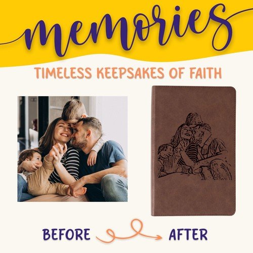 Personalized KJV Bible, Your Photo Engraved, Custom Engraved Bible, Baptism Gift