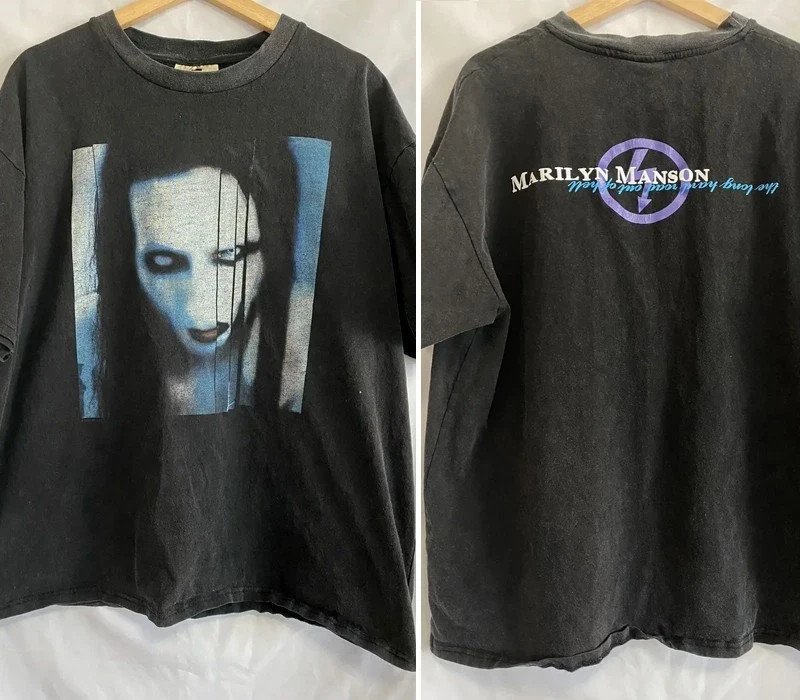 Marilyn Manson - Long Hard Road Out Of Hell 2 sided T shirt Black tee NH23494