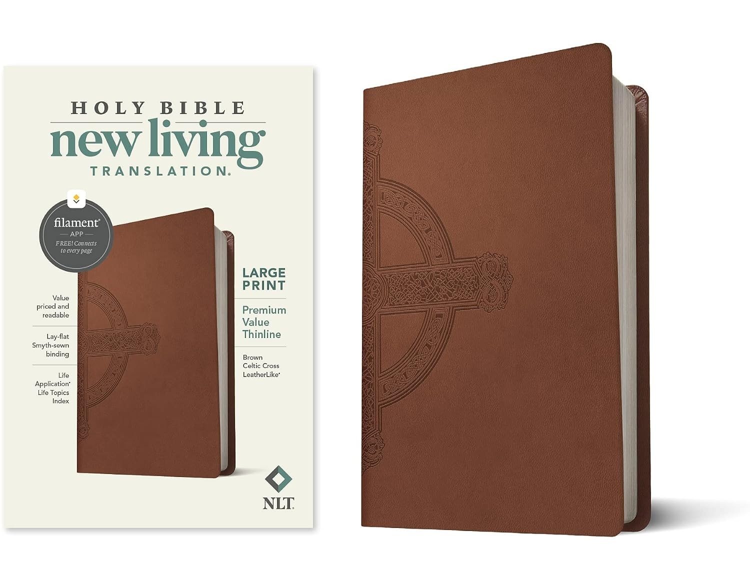 NLT Large Print Premium Value Thinline Bible, Filament Enabled Edition