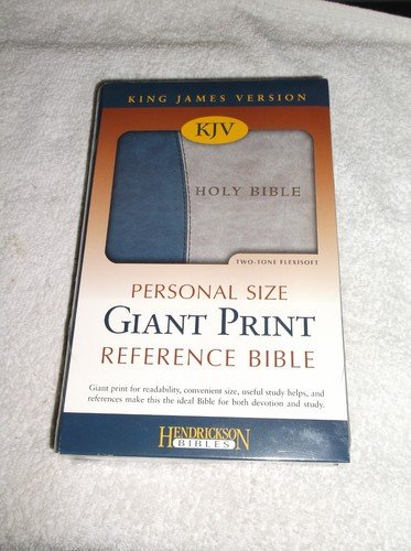 Personal Size Giant Print Reference Bible-KJV Two-Tone Gray & Blue