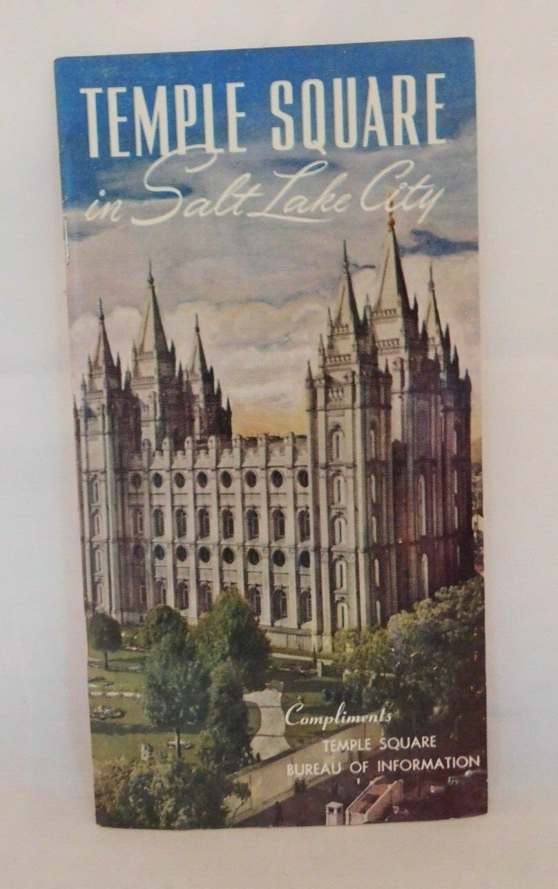 Vintage Temple Square in Salt Lake City Brochure Mormon Church Ephemera & Book