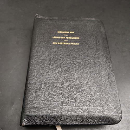 Swedish LDS Triple Leather Bible Mormons Bok Laran Och Forbunden 1978 leather