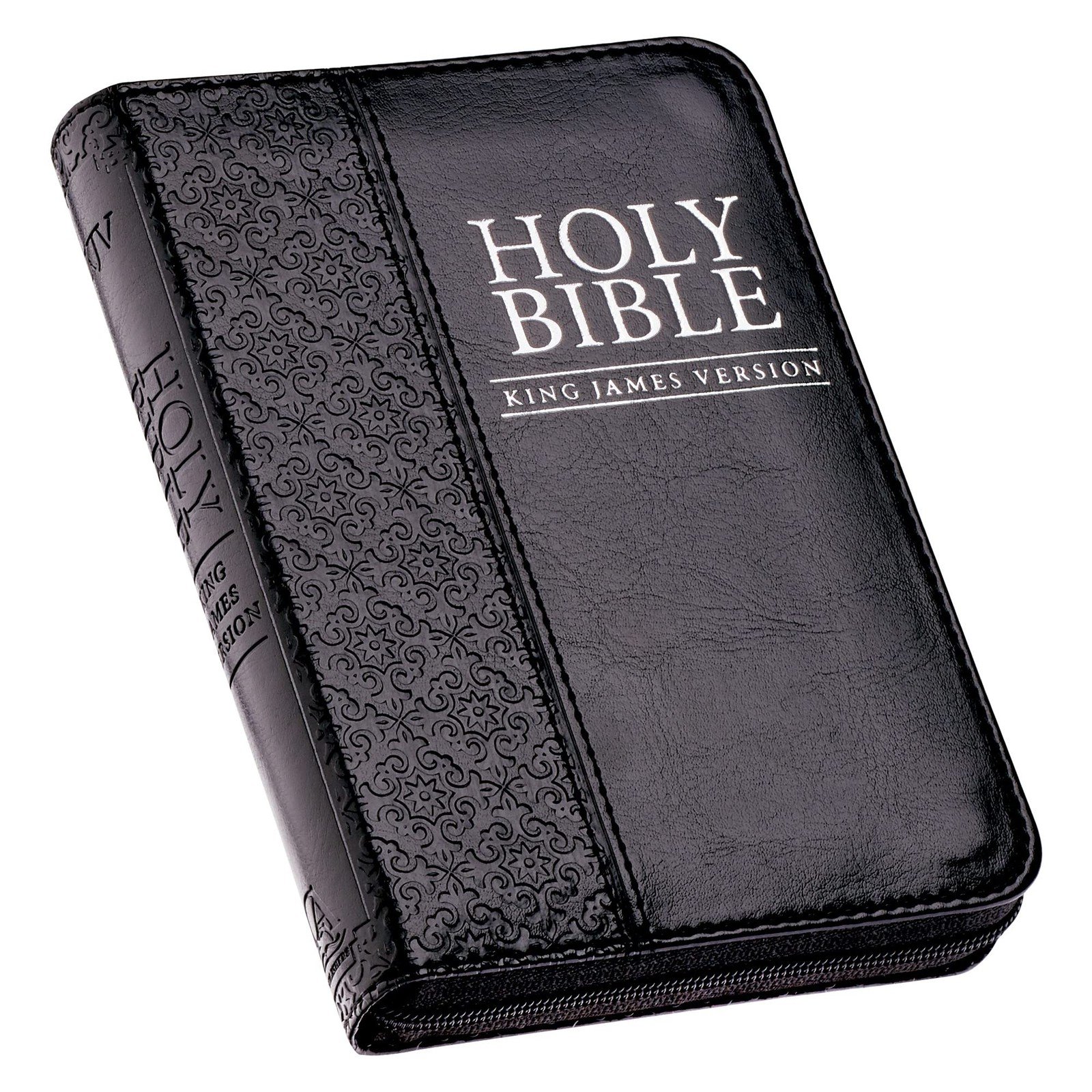 KJV Holy Bible Mini Pocket Bible Zippered Black Faux Leather – Imitation Leather