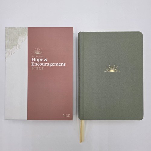 Dayspring NLT Hope & Encouragement Bible Sage Green Hard Cover Gold Foil – NEW