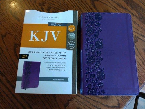 KJV LARGE PRINT Bible Indexed Single Column – $49.99 Retail  Purple LeatherSoft