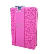 Biblia Letra Grande Manual con Cierre RV1960 imit piel rosa con indice