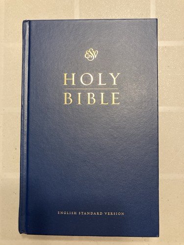 Crossway HOLY BIBLE English Standard Version ESV Hardcover Blue w Gold Print VGC