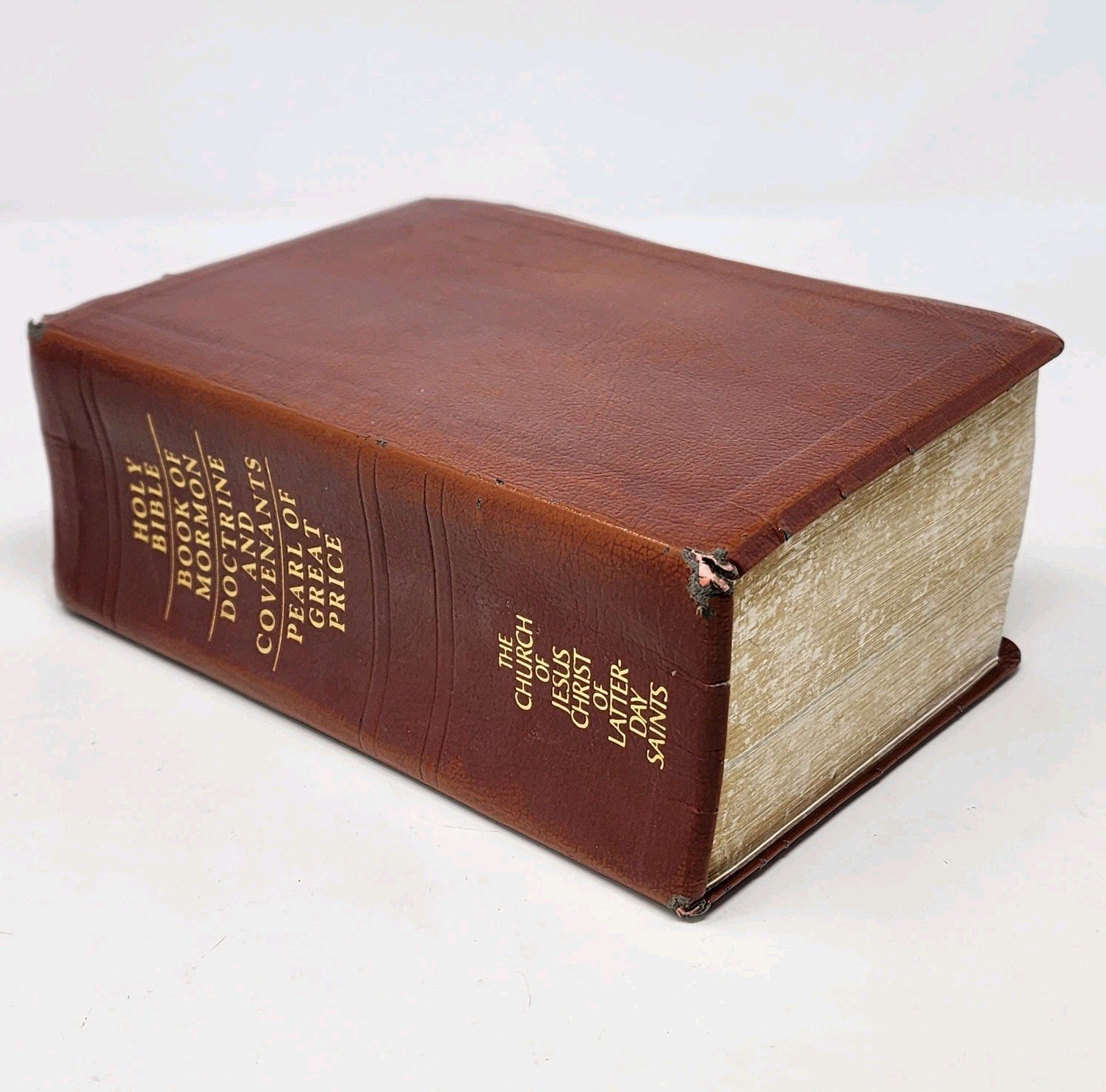 1992 LDS Quad Scriptures Holy Bible Book of Mormon D&C Pearl Great Price Indexed
