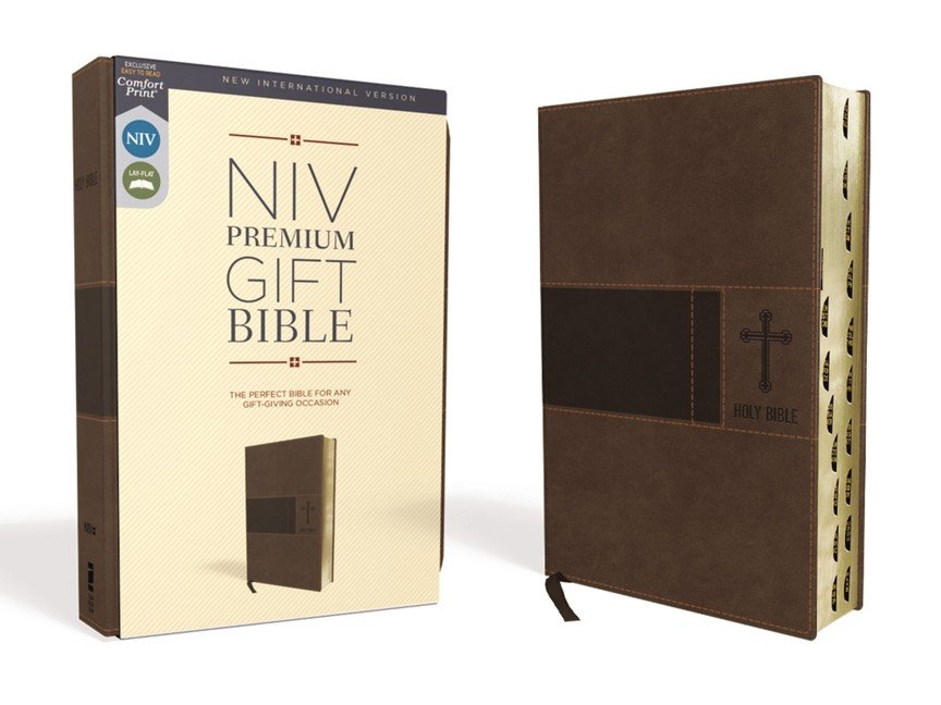 Niv, Premium Gift Bible, Leathersoft, Brown, Red Letter Edition, Indexed, C…